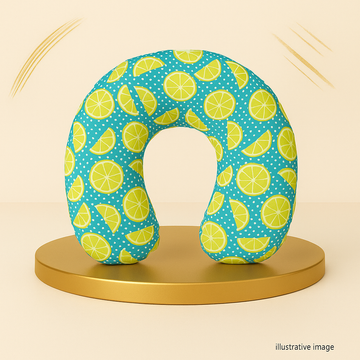 Neck Pillow 100% Cotton - Texture Green Lemon